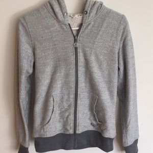 Cute cozy zip up hoodie in heathered light grey